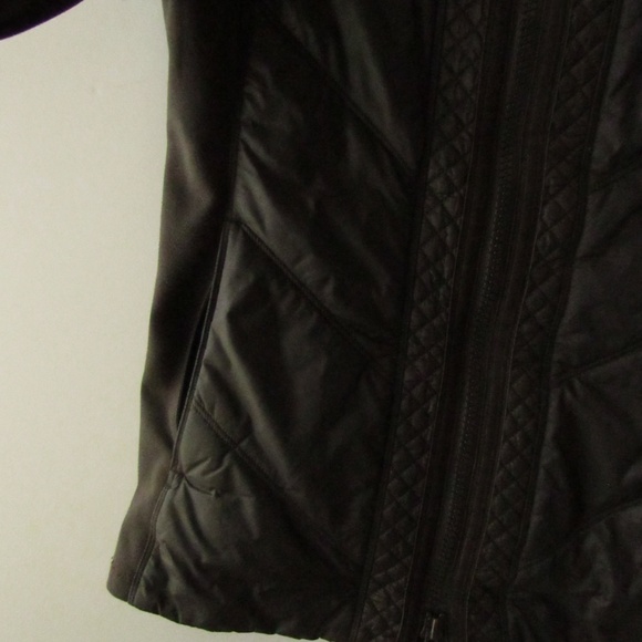 Athleta Dark Gray Stretch Sides Quilted Accent Hooded Jacket Women's M - Picture 5 of 16